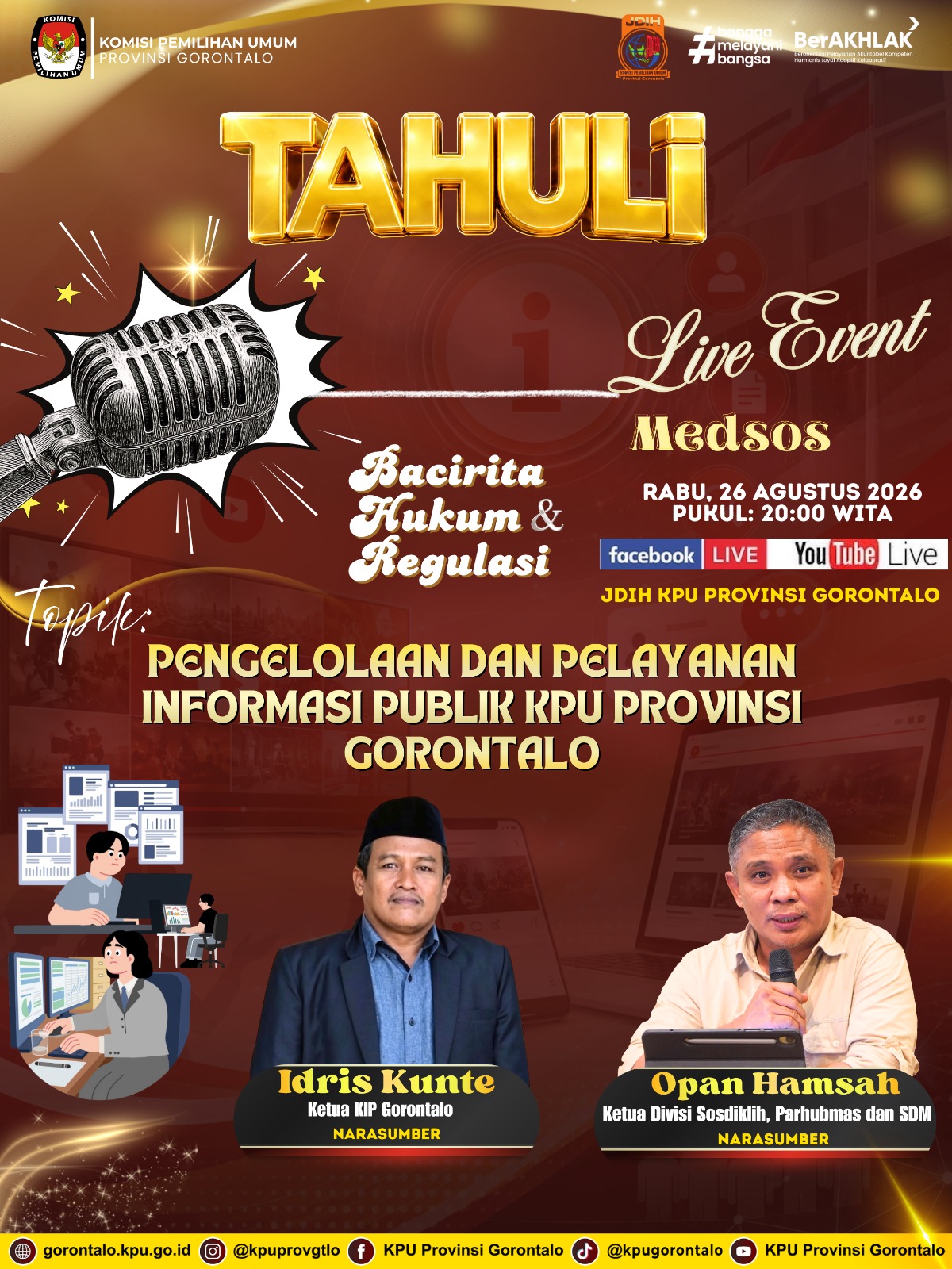 Pelaksanaan Program TAHULI - Pengelolaan Pelayanan Informasi Publik KPU Provinsi Gorontalo 2026